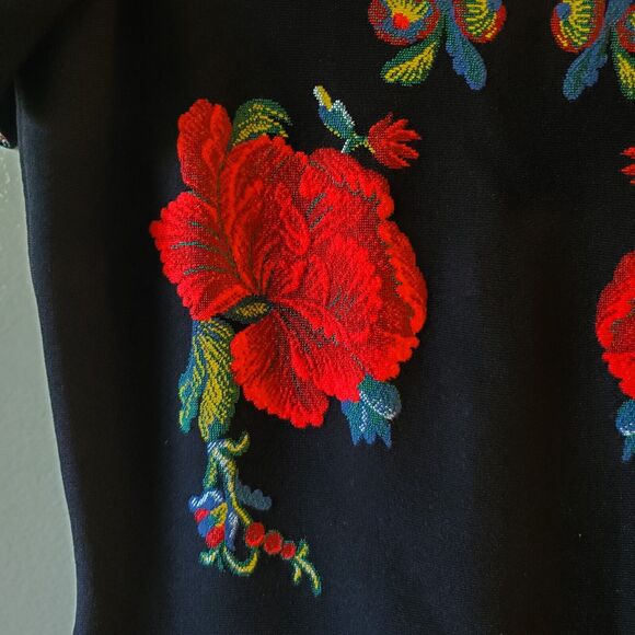 ALEXANDER MCQUEEN Puffed Short-Sleeve Placement Jacquard Sheath Dress Size S - Picture 6 of 13